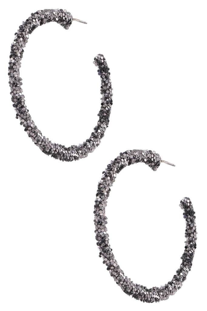 Hematite Hoop Earrings