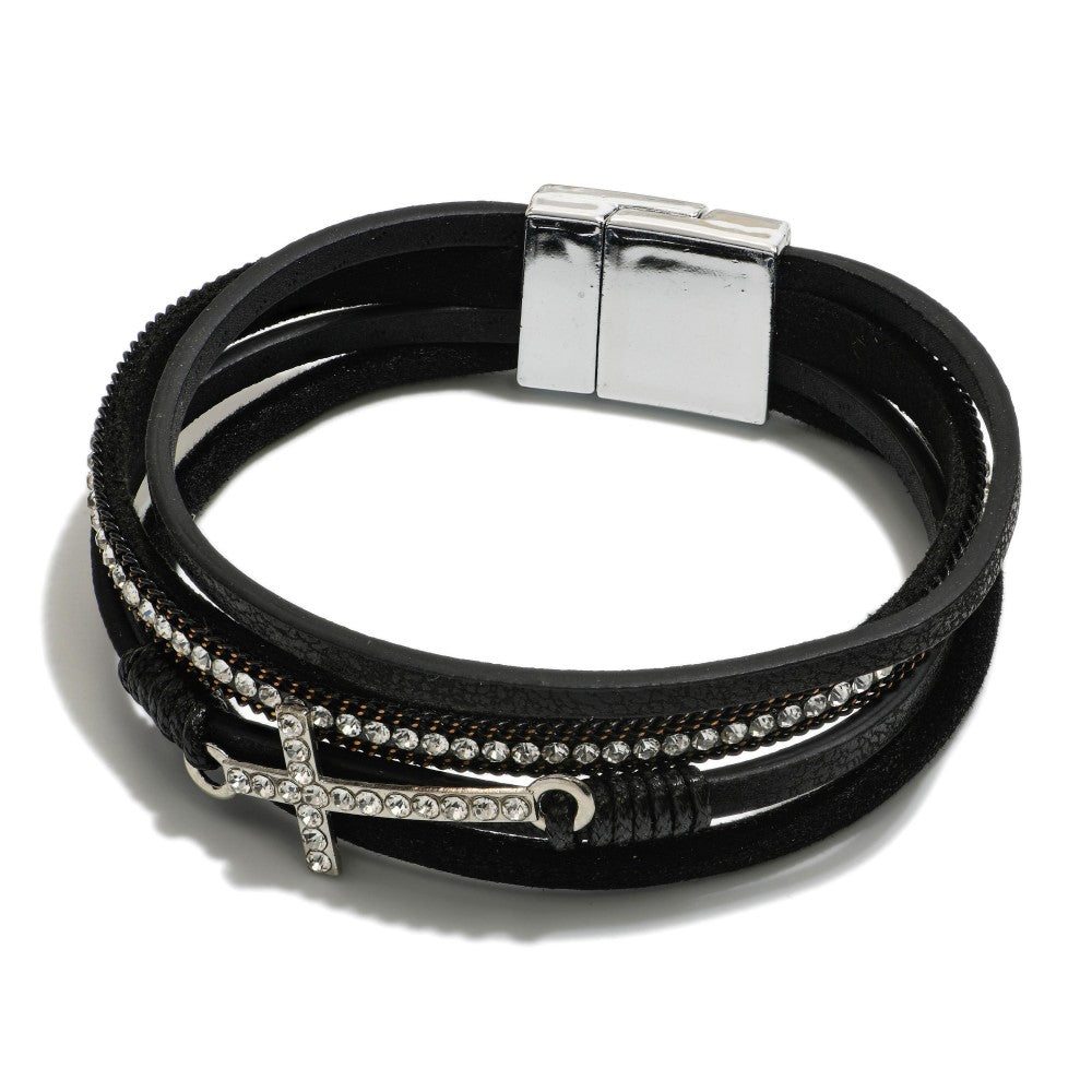Cross Magnetic Bracelet - Black