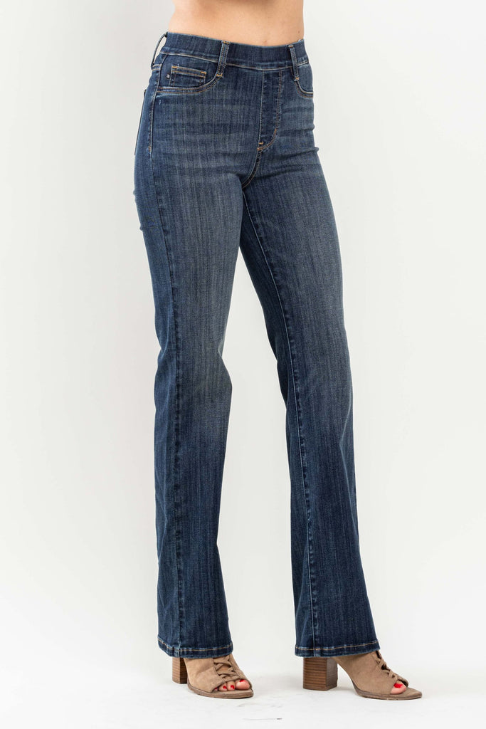 Pull On Slim Bootcut Jeans