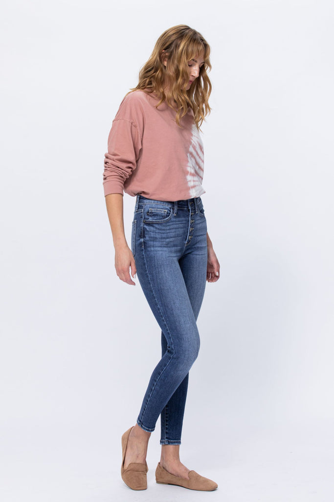 Sizes 0-18W ONLY Button Fly Skinny Jeans