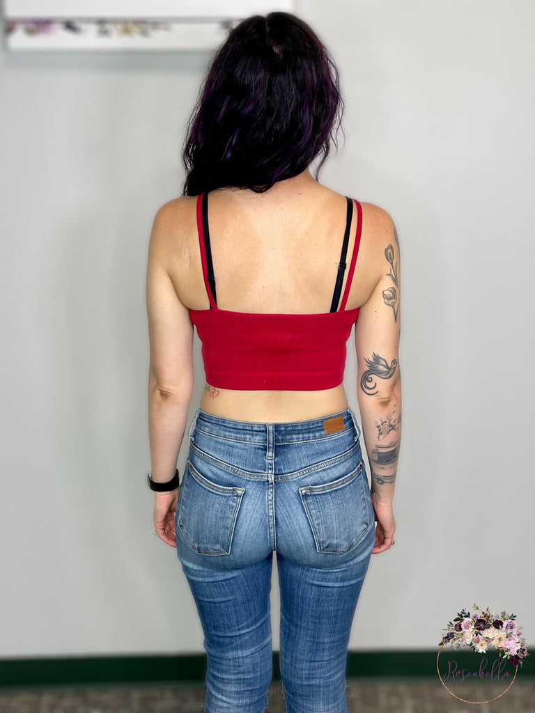 LXL ONLY Burgundy Cropped Tank